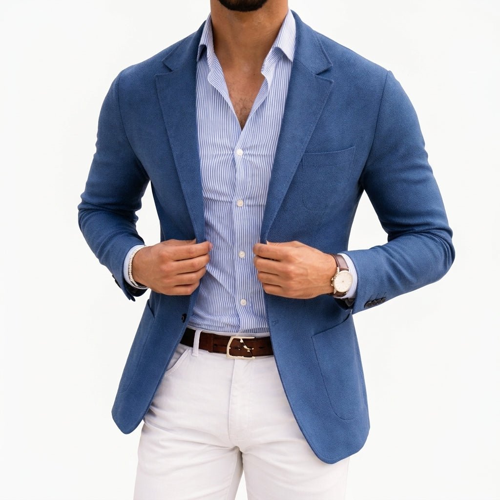 Men's Knit Blazer | Tailored Fit with Notch Lapel Hero