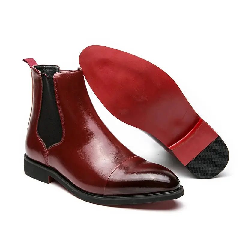 Men's Leather Cap Toe Chelsea Boots | Sleek Everyday Fit Back