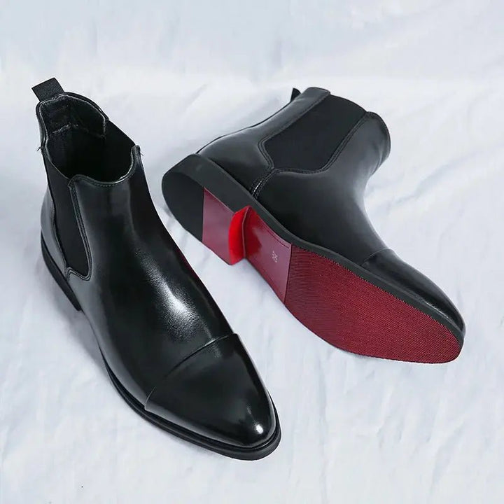 Men's Leather Cap Toe Chelsea Boots | Sleek Everyday Fit Detail