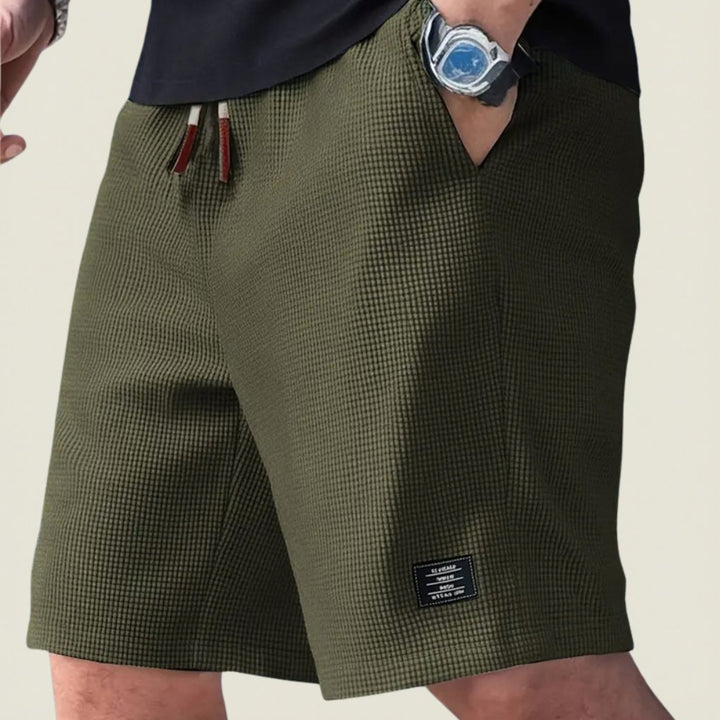 Men's Lightweight Summer Shorts | Waffle Knit Relaxed Fit Close Up