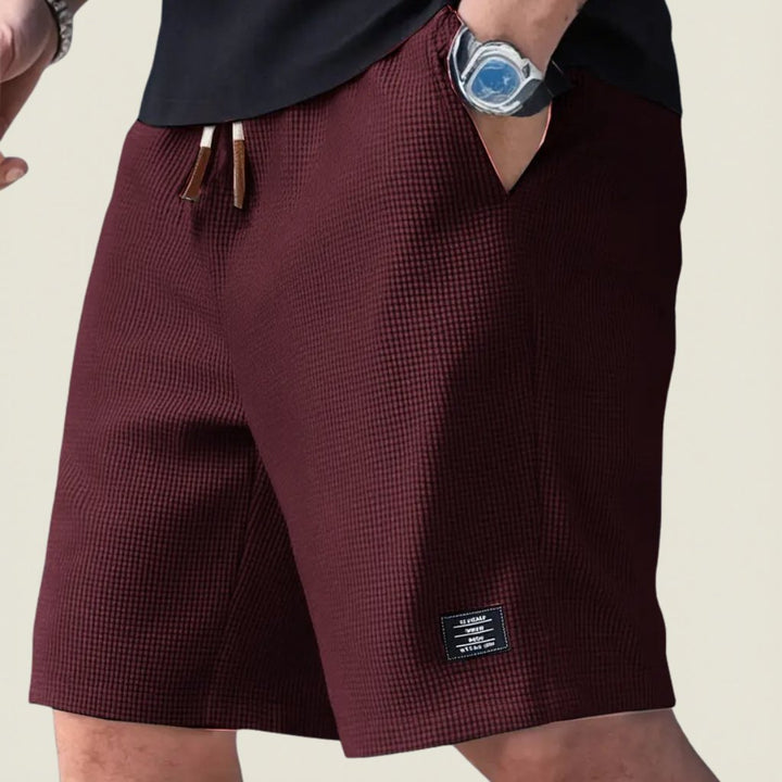 Men's Lightweight Summer Shorts | Waffle Knit Relaxed Fit Full