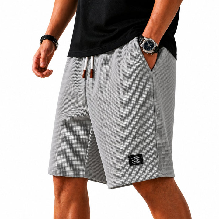 Men's Lightweight Summer Shorts | Waffle Knit Relaxed Fit Side