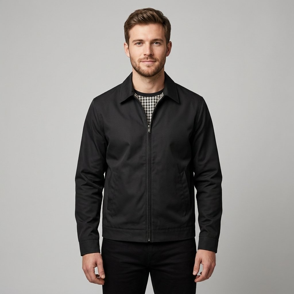 Men's Lined Classic Jacket | Harrington Fit with Gingham Lining Hero