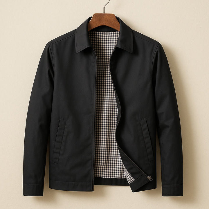 Men's Lined Classic Jacket | Harrington Fit with Gingham Lining Lifestyle