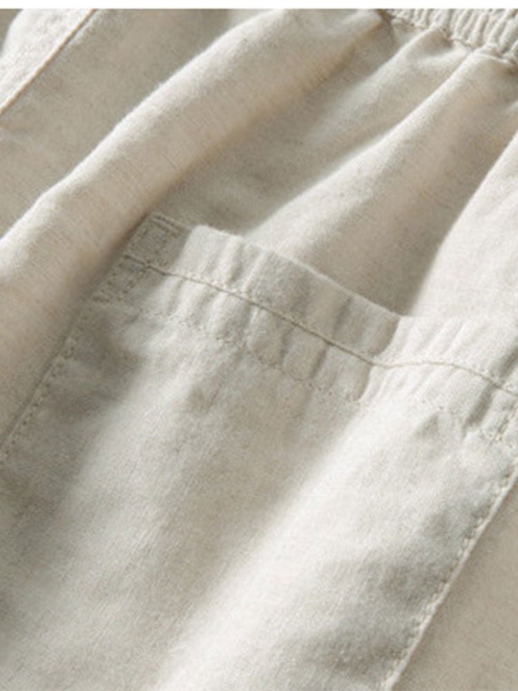Men's Linen Band Collar Co-Ord | Matching Trousers Set Alternate
