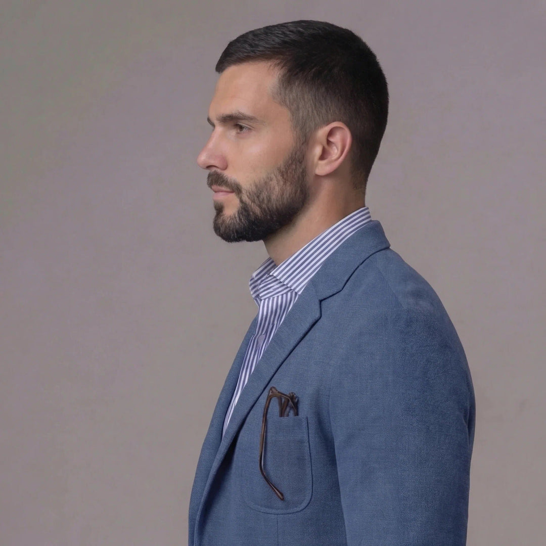 Men's Linen Blazer Jacket | Smart Casual Lightweight Fit Back