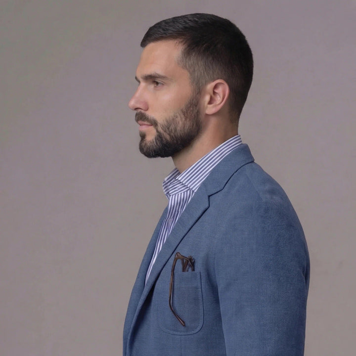 Men's Linen Blazer Jacket | Smart Casual Lightweight Fit Back
