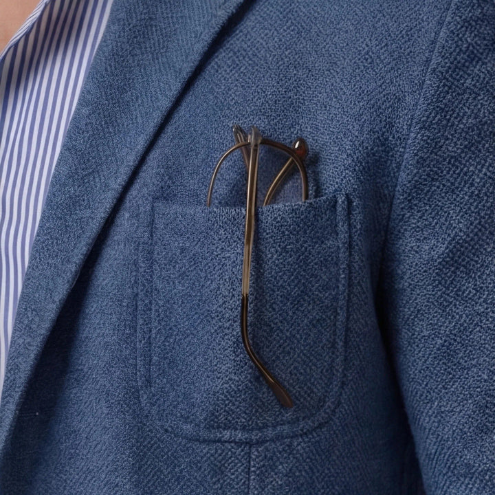 Men's Linen Blazer Jacket | Smart Casual Lightweight Fit Close Up