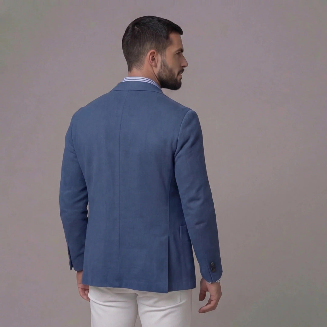 Men's Linen Blazer Jacket | Smart Casual Lightweight Fit Side