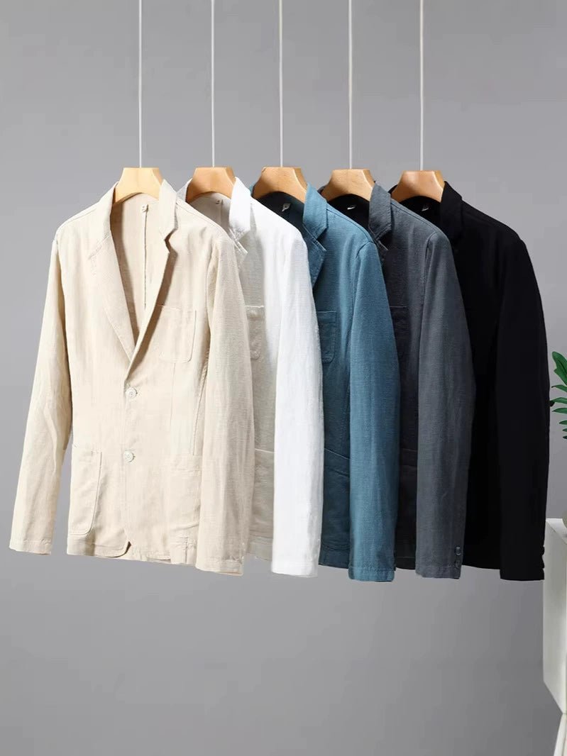 Men's Linen Blazer | Unstructured Relaxed Fit Summer Back