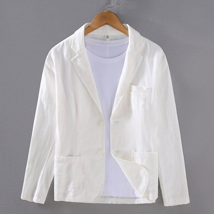 Men's Linen Blazer | Unstructured Relaxed Fit Summer Close Up