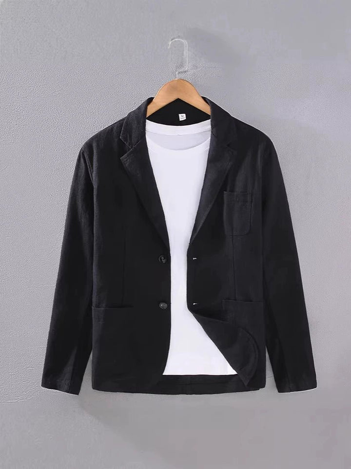Men's Linen Blazer | Unstructured Relaxed Fit Summer Detail