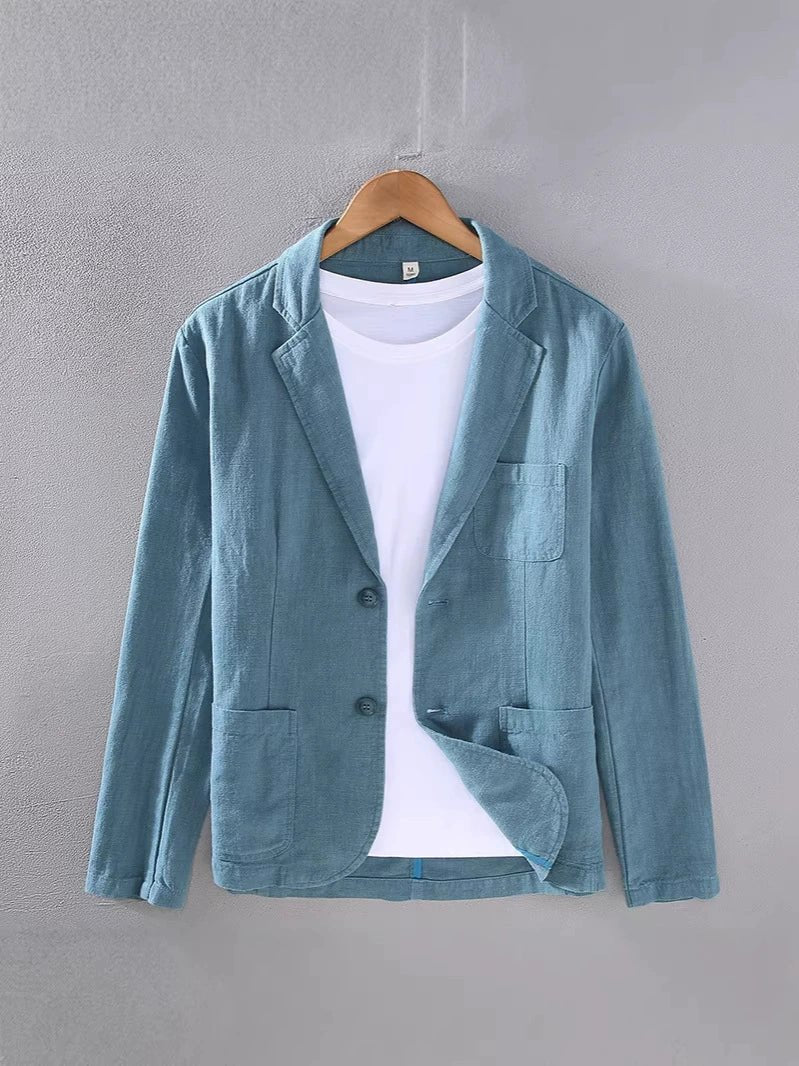 Men's Linen Blazer | Unstructured Relaxed Fit Summer Side