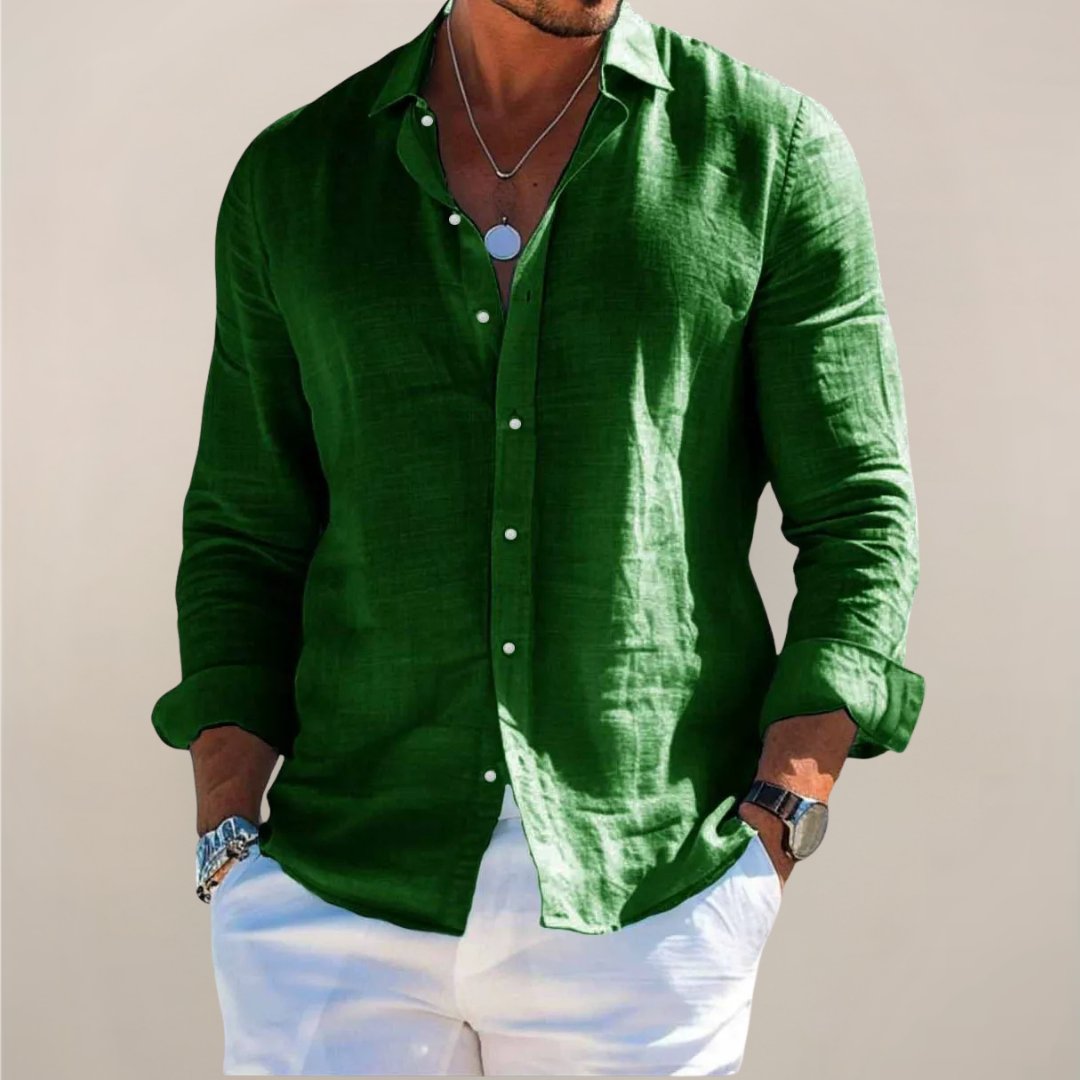 Men's Linen Button Shirt | Long Sleeve Airy Fit Alternate