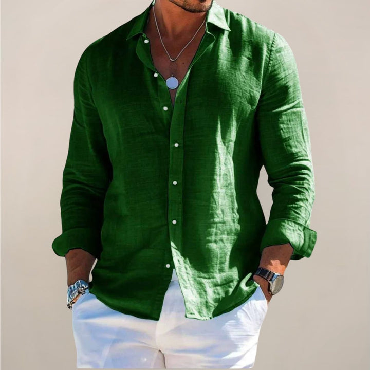 Men's Linen Button Shirt | Long Sleeve Airy Fit Alternate