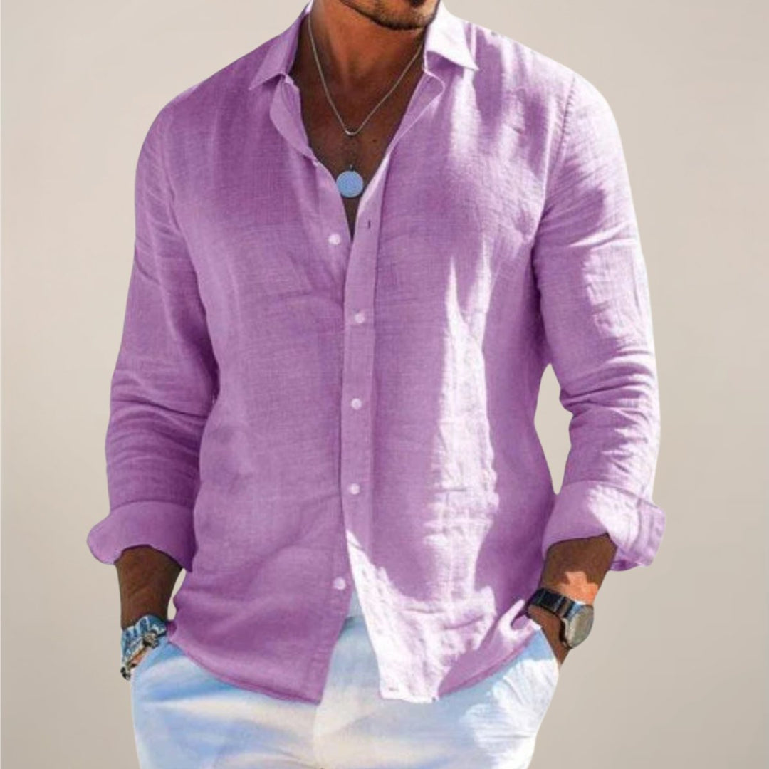 Men's Linen Button Shirt | Long Sleeve Airy Fit Lifestyle