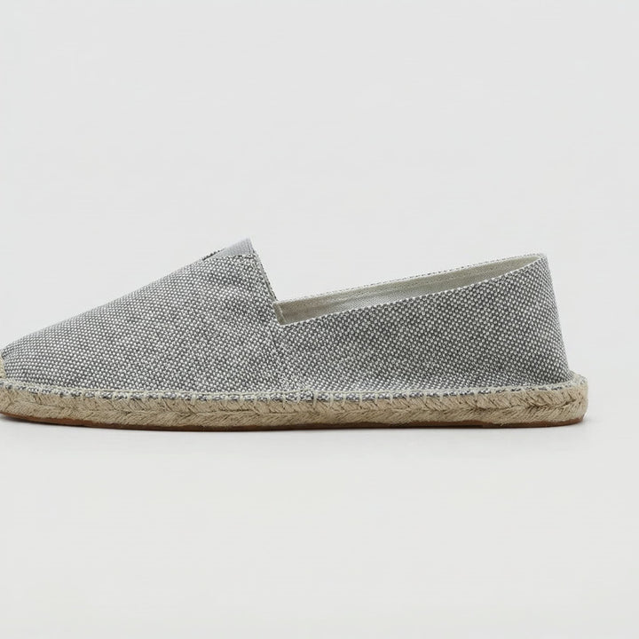 Men's Linen Espadrilles | Slip On with Braided Rope Sole Detail
