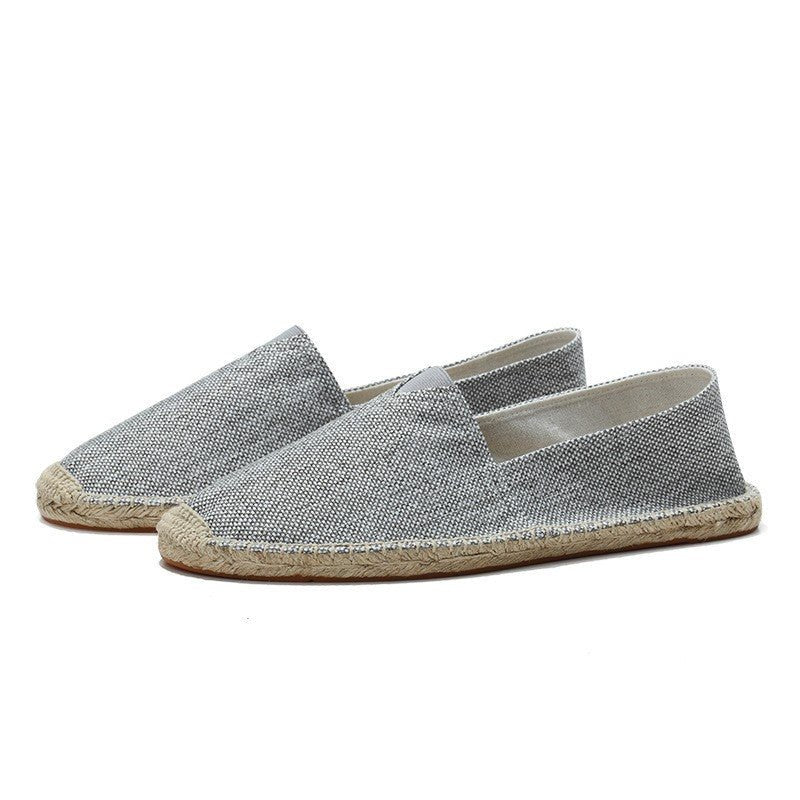 Men's Linen Espadrilles | Slip On with Braided Rope Sole Hero