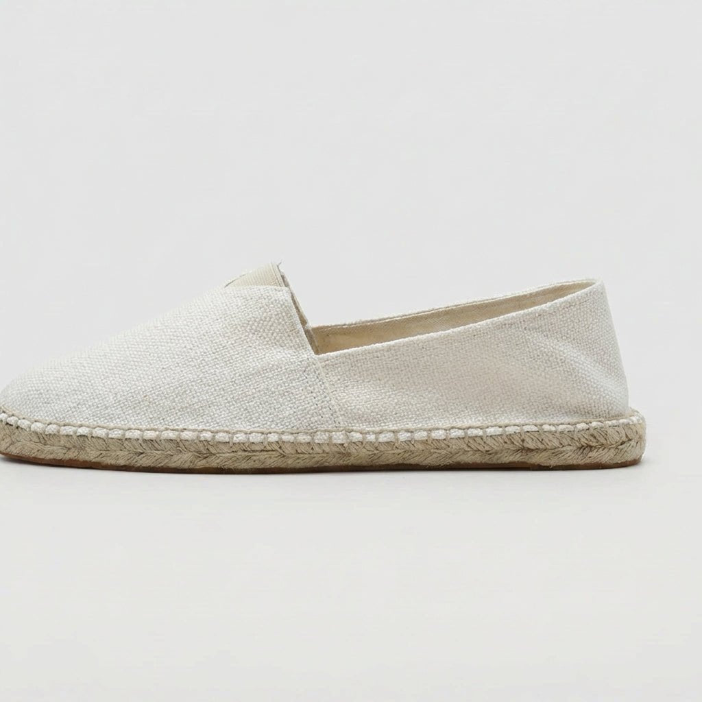 Men's Linen Espadrilles | Slip On with Braided Rope Sole View 11