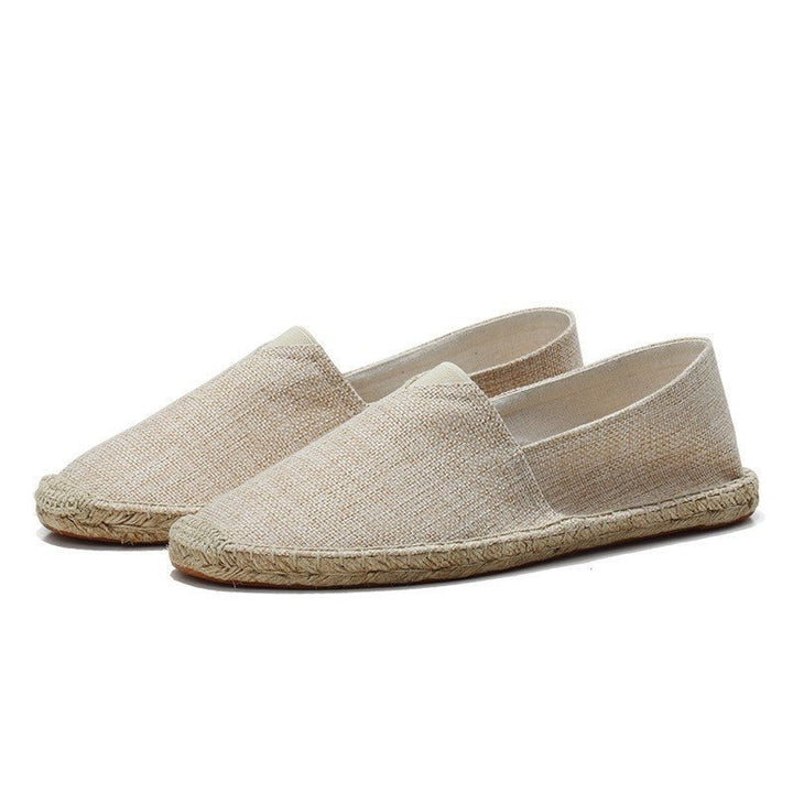 Men's Linen Espadrilles | Slip On with Braided Rope Sole View 12