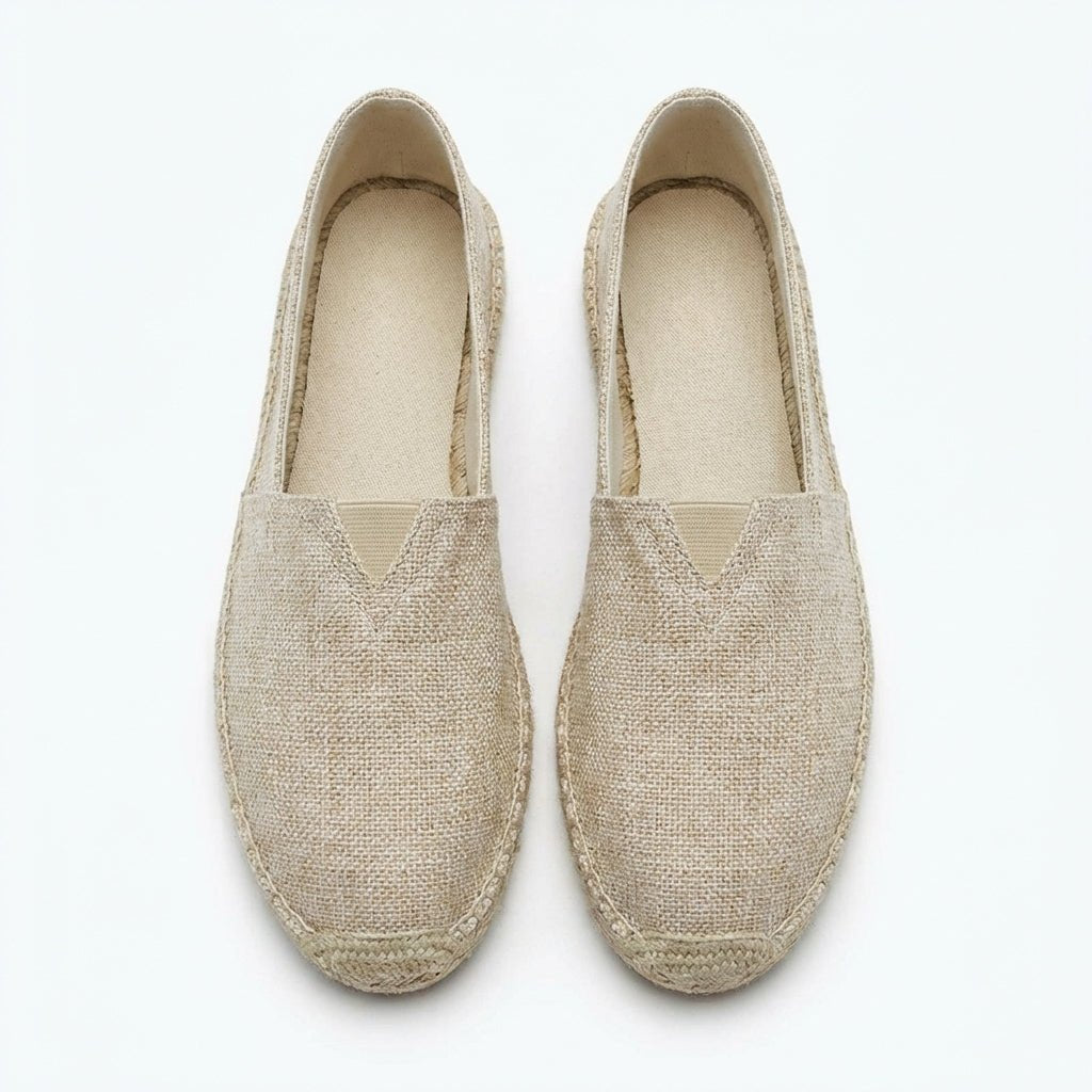 Men's Linen Espadrilles | Slip On with Braided Rope Sole View 13