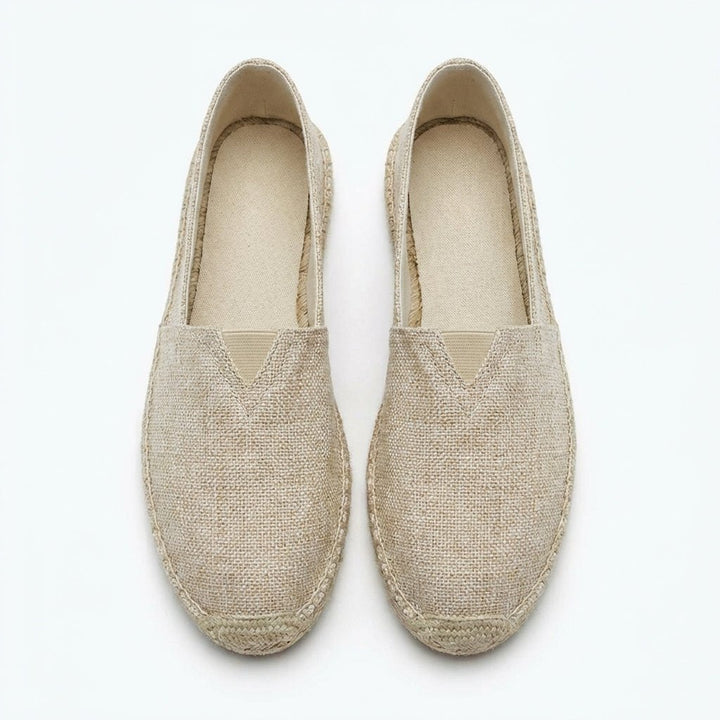 Men's Linen Espadrilles | Slip On with Braided Rope Sole View 13