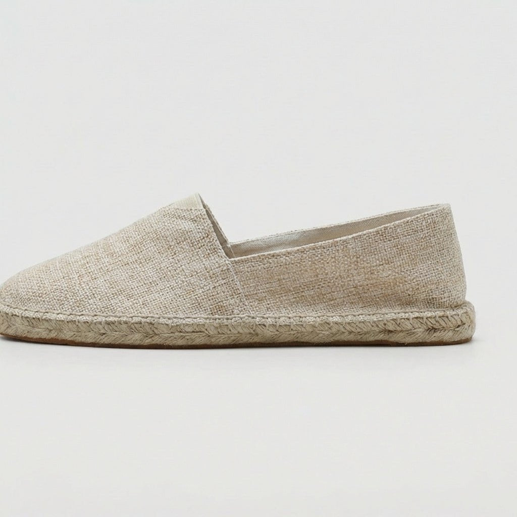 Men's Linen Espadrilles | Slip On with Braided Rope Sole View 14