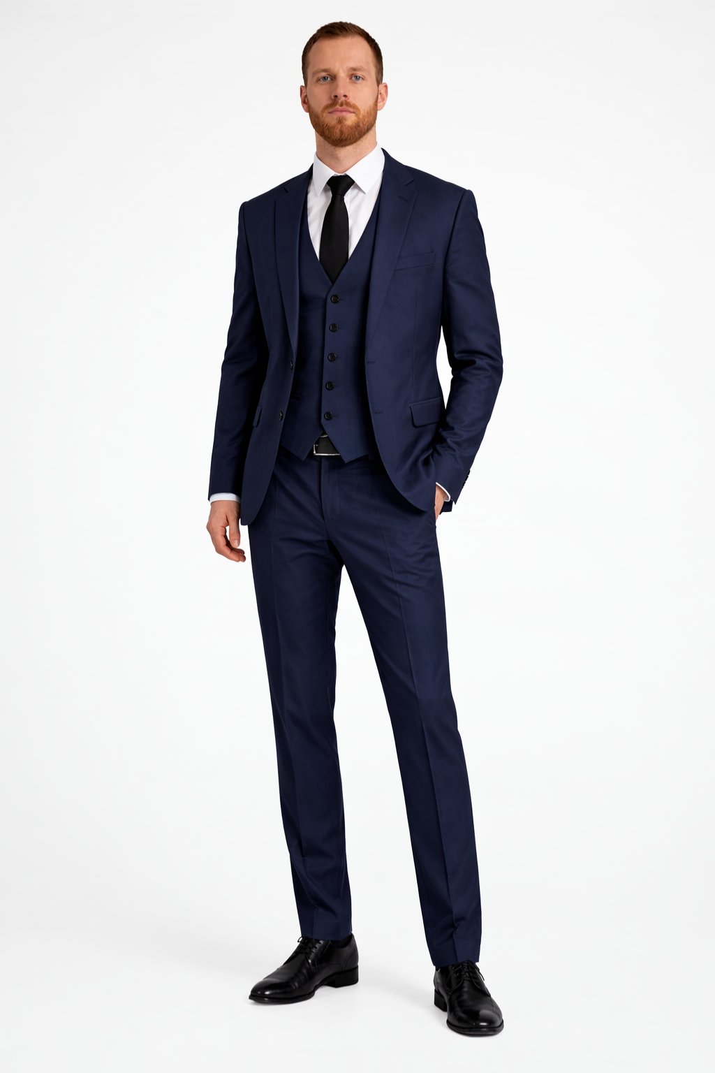 Men's Linen Three Piece Wedding Guest Suit | Blazer Waistcoat Trousers Set Back