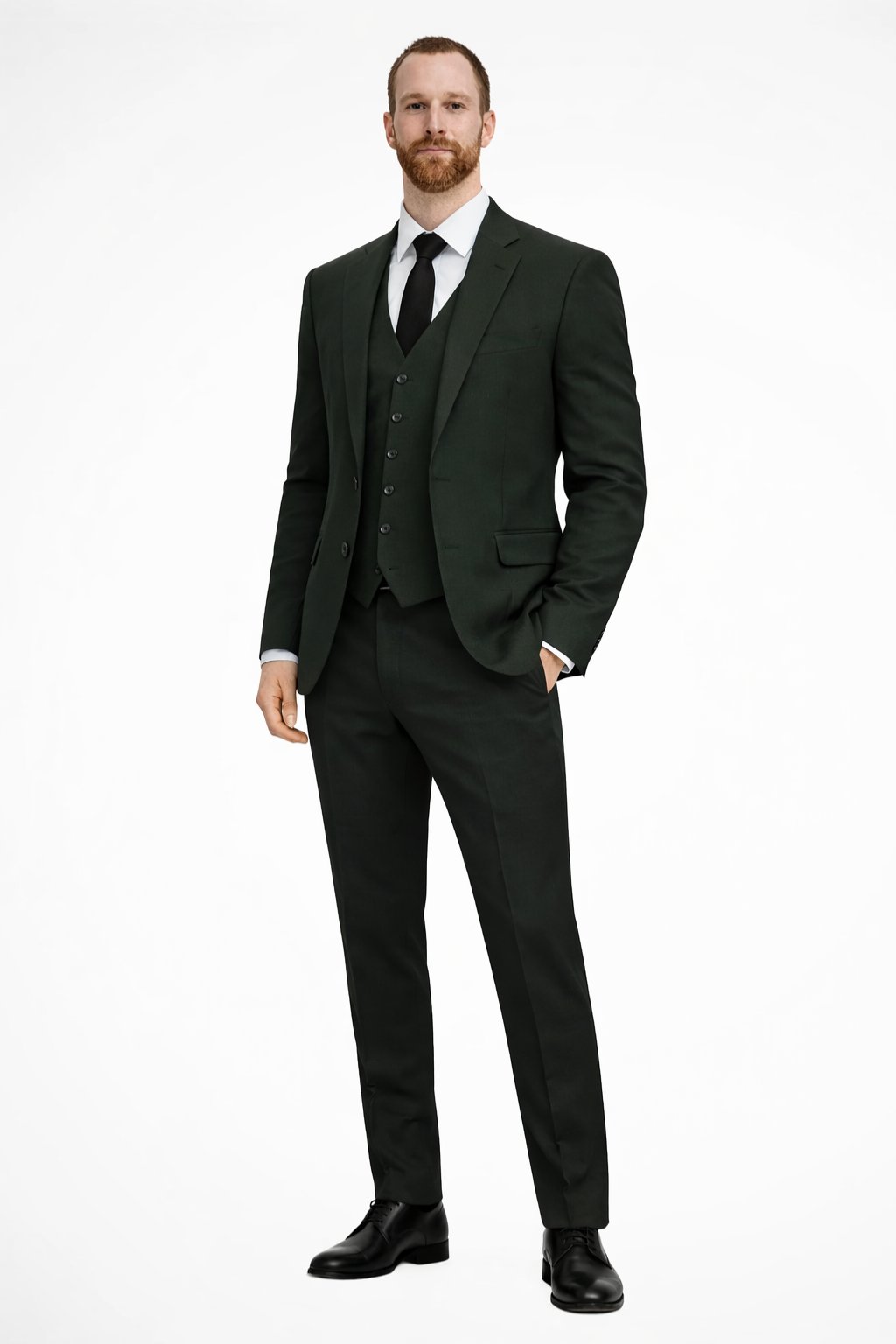 Men's Linen Three Piece Wedding Guest Suit | Blazer Waistcoat Trousers Set Full