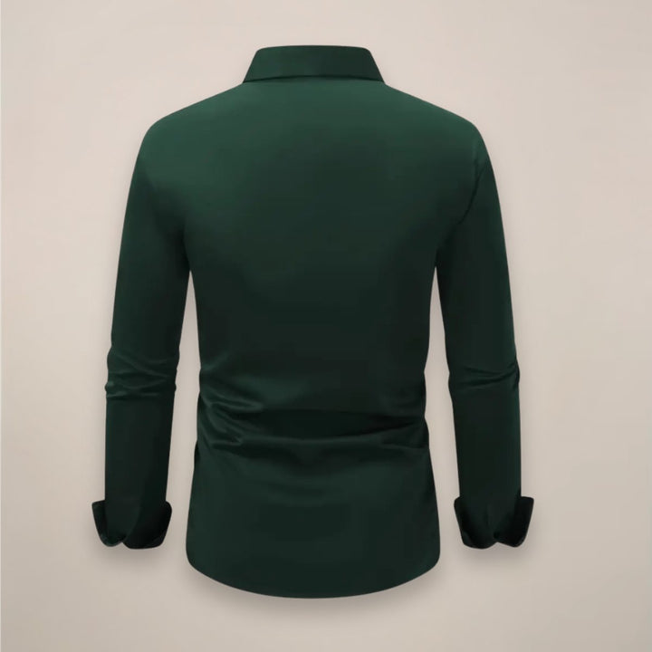 Men's Long Sleeve Button-Down Shirt | Muscle Fit Smart Casual Angle