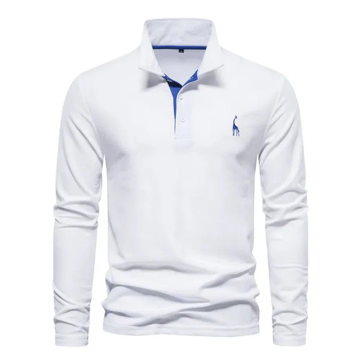 Men's Long Sleeve Polo Shirt | Classic Fit with Contrast Placket Lifestyle
