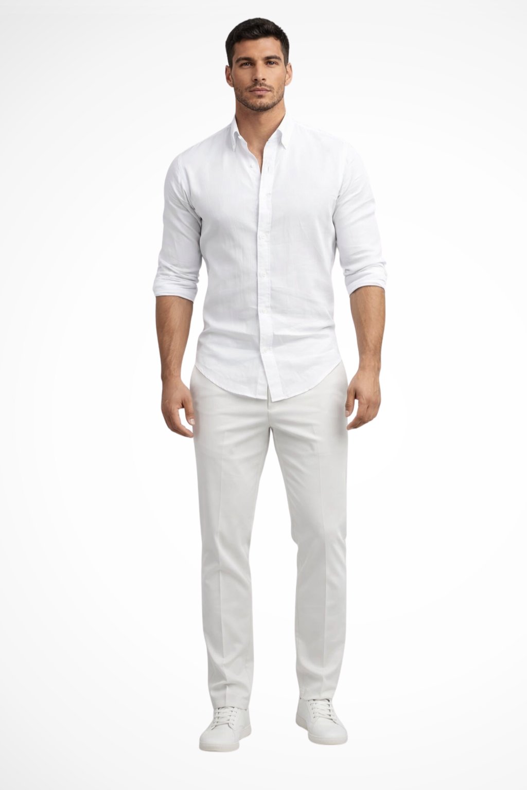 Men's Loose Fit Cotton Casual Shirt | Long Sleeve Curved Hem Hero