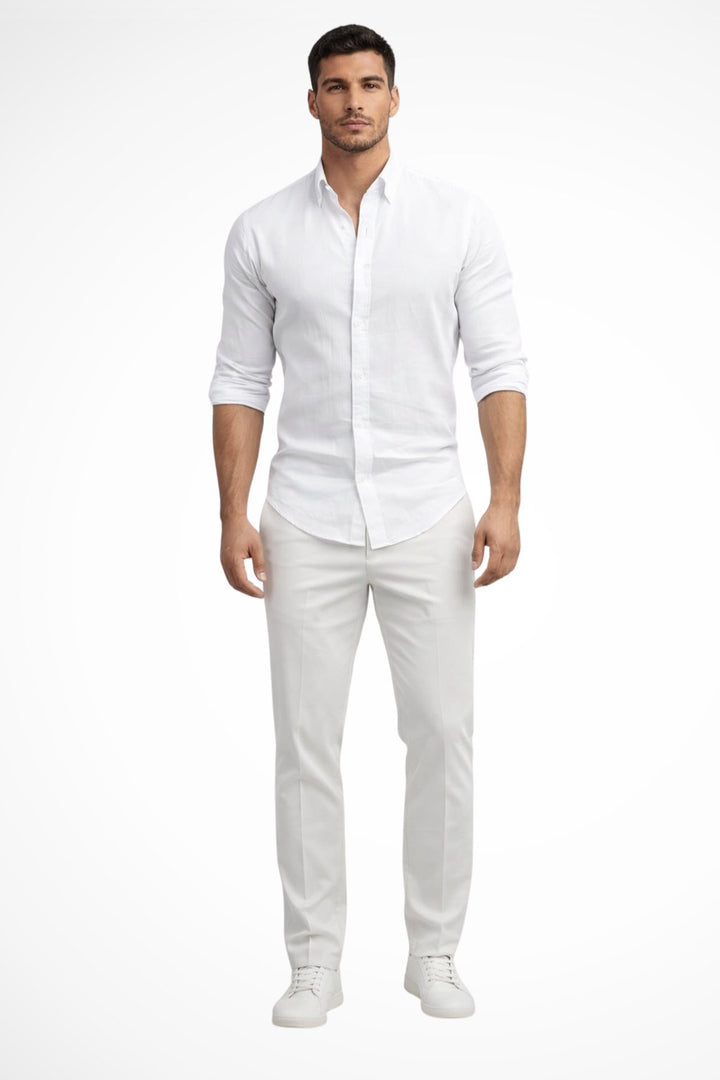 Men's Loose Fit Cotton Casual Shirt | Long Sleeve Curved Hem Hero