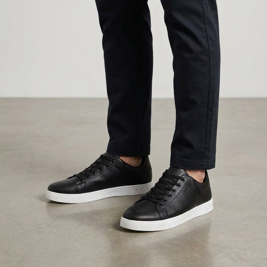 Men's Low-Top Oxford Casual Sneakers | Tie Up with Contrast Sole Back