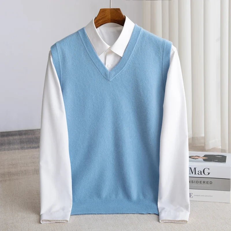 Men's Merino Sweater Vest | Lightweight V-Neck Layer Hero