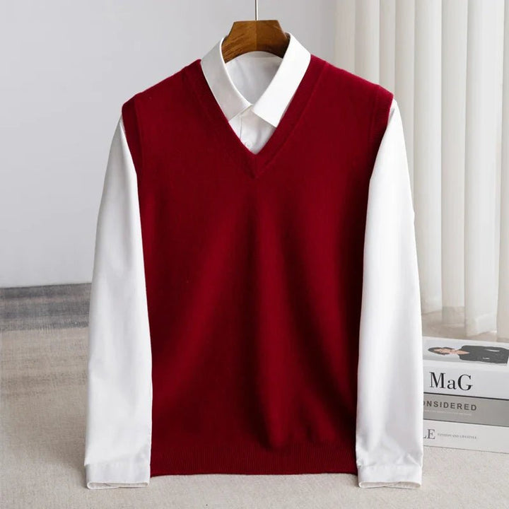 Men's Merino Sweater Vest | Lightweight V-Neck Layer Lifestyle