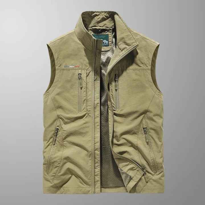 Men's Multi Pocket Utility Vest | Zip Up Outdoor Gilet Lifestyle