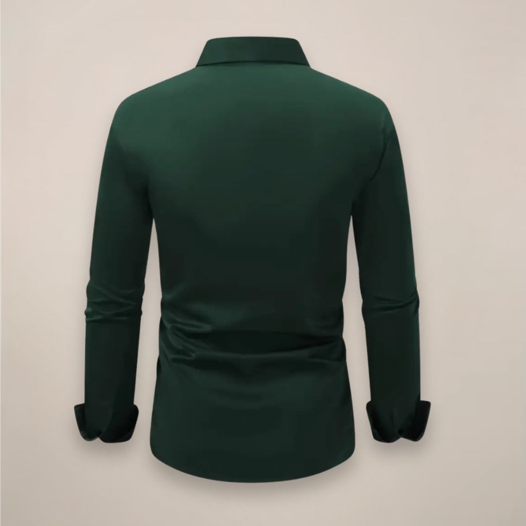 Men's Notched Collar Shirt | Slim Fit Long Sleeve View 13
