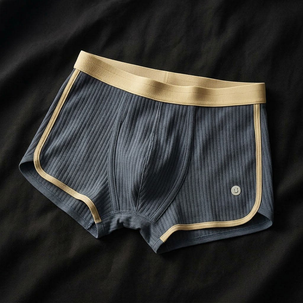 Men's Organic Cotton Boxer Briefs with Gold Trim Waistband Hero