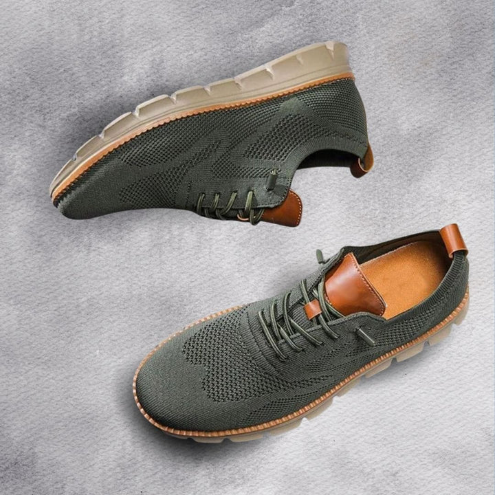 Men's Orthopedic Walking Shoes | Wide Toe Box with Leather Trim Full