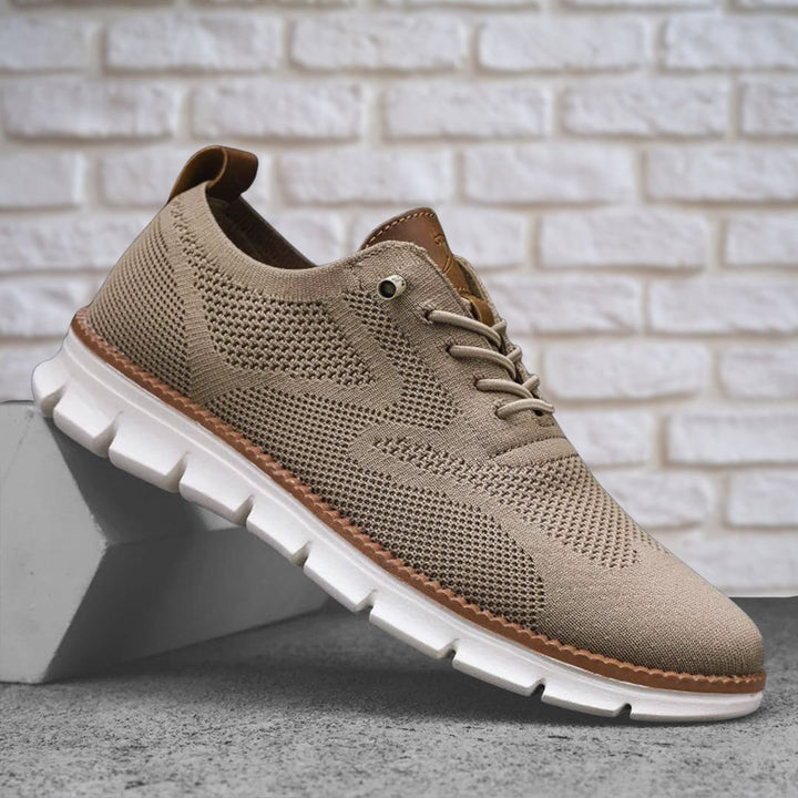 Men's Orthopedic Walking Shoes | Wide Toe Box with Leather Trim Side
