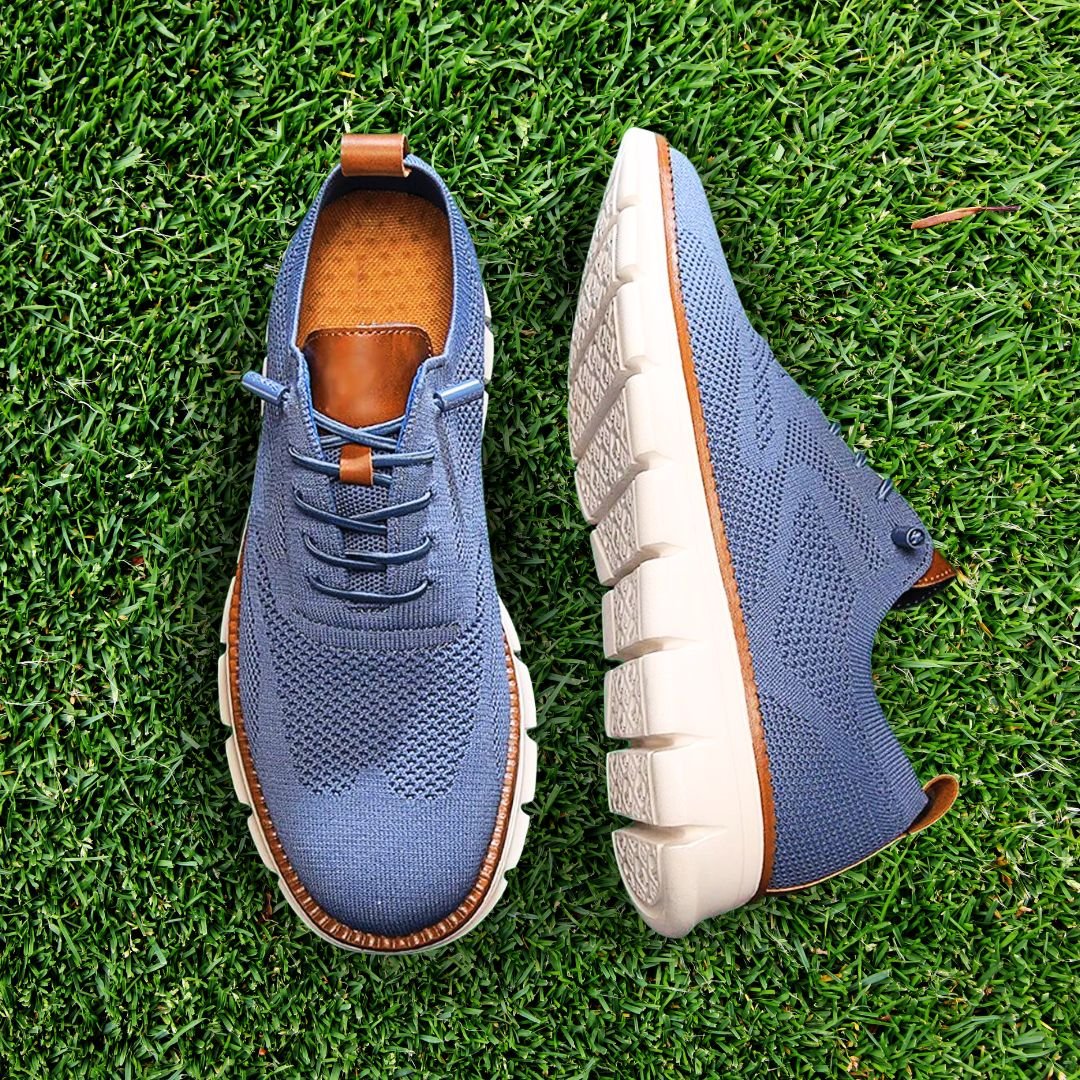 Men's Orthopedic Walking Shoes | Wide Toe Box with Leather Trim View 12