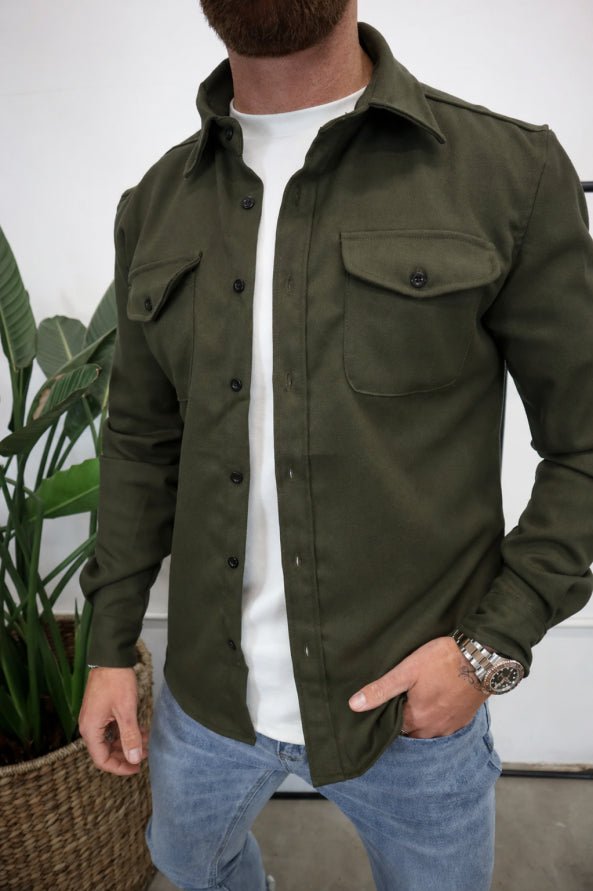 Men's Overshirt Jacket | Long Sleeve Button Up with Chest Pockets Alternate