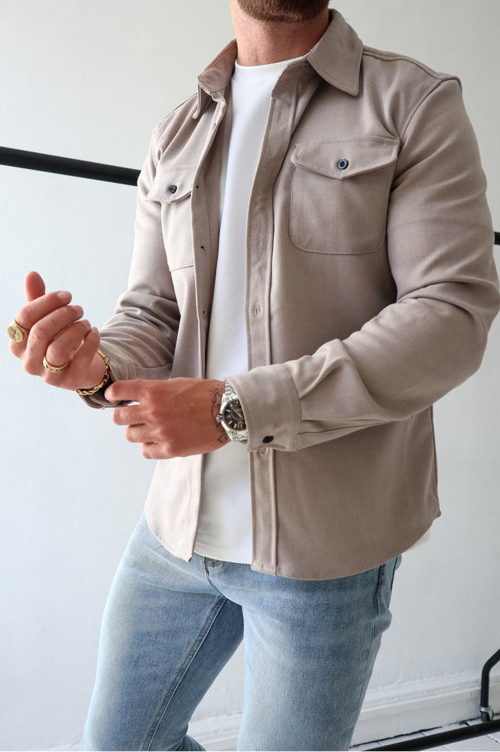 Men's Overshirt Jacket | Long Sleeve Button Up with Chest Pockets Hero