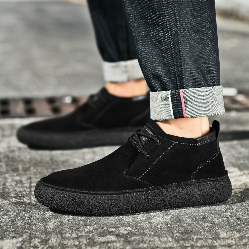 Men's Oxford Mid-Top Shoes | Eyelet Tie with Chunky Sole Back
