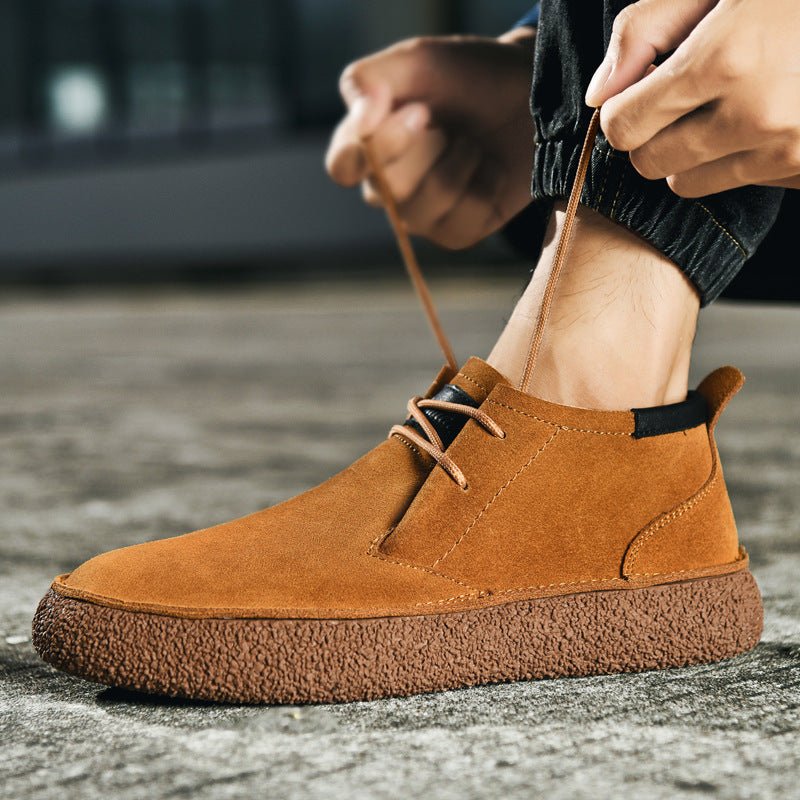Men's Oxford Mid-Top Shoes | Eyelet Tie with Chunky Sole Front