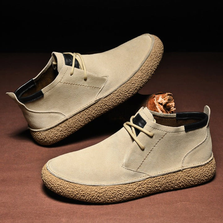 Men's Oxford Mid-Top Shoes | Eyelet Tie with Chunky Sole Side