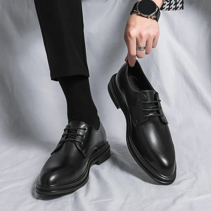 Men's Patent Derby Shoes | Formal Plain Toe Oxford Detail