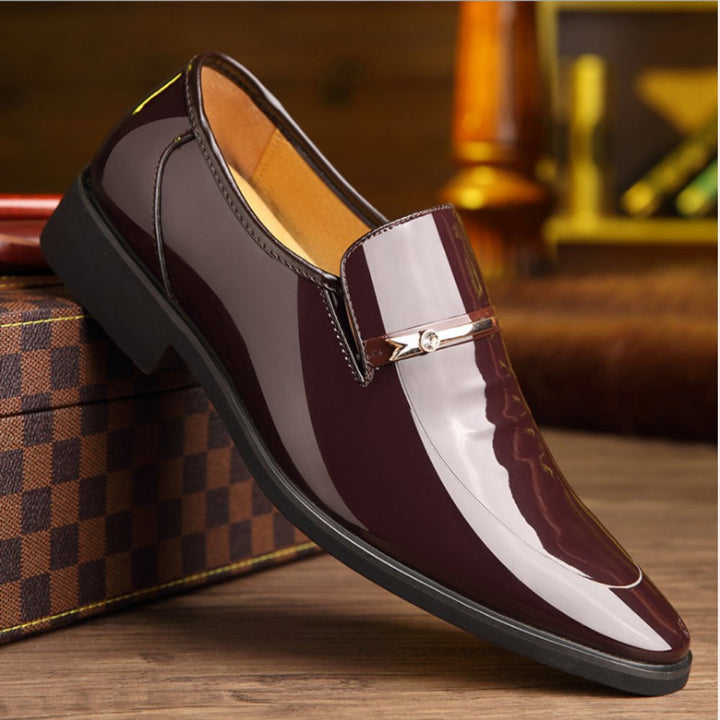 Men's Patent Leather Loafers | Glossy Formal Slip On Close Up