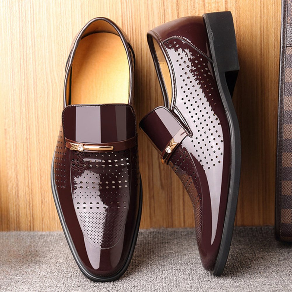 Men's Patent Leather Loafers | Glossy Formal Slip On Full